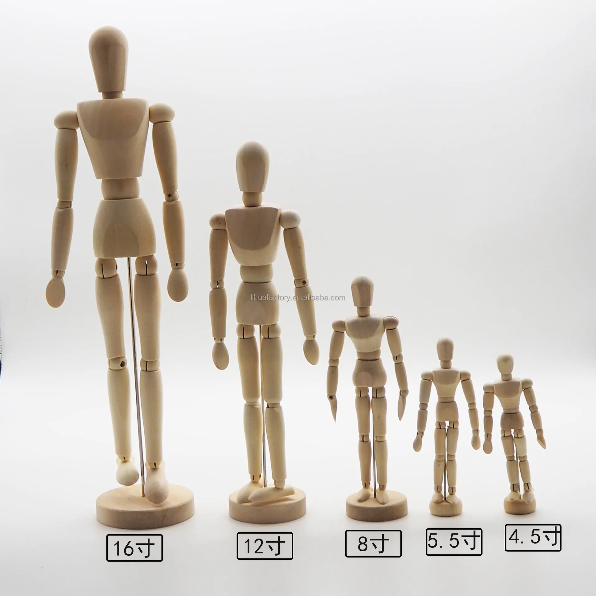 12-Inch Wooden Joint Hand Puppet Decorative Sketch Art Model Science & Engineering Toy for Kids and Collector