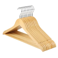 2022 New Custom Boutique Durable Anti-slip Wooden Clothes Hangers 4 colors wood hangers for clothing
