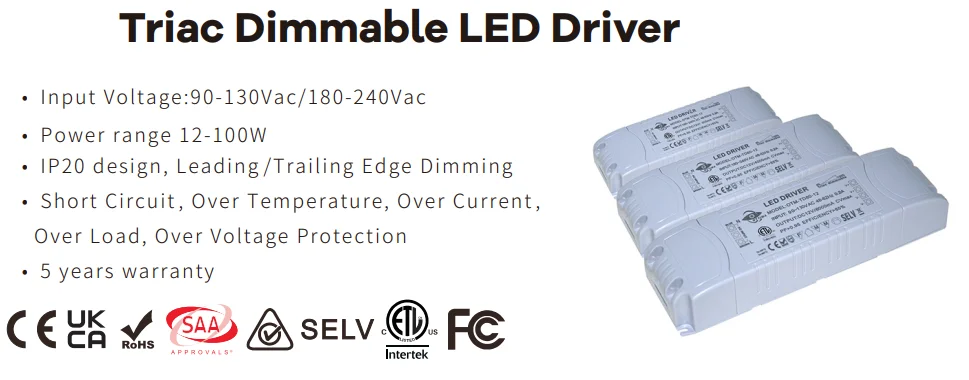 Shenzhen factory Main dimmable led driver constant current or constant voltage Led driver with CE RoHS SAA certificated