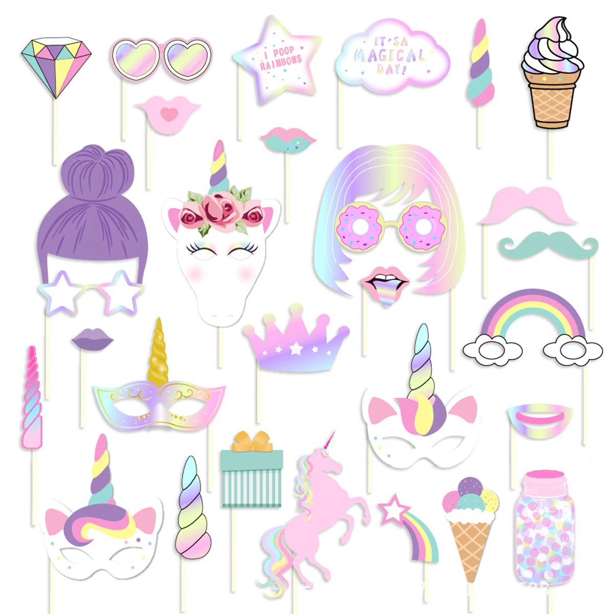 Nicro New Product Background Decoration Booth Photo Props Unicorn Party Supplies Photo Props Girl Birthday Party Supplies