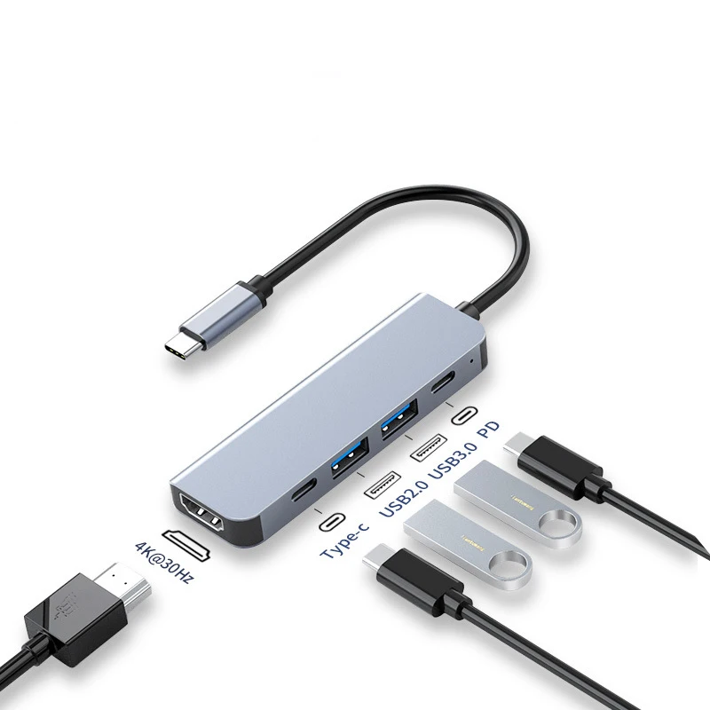 3.0 USB To Type-C Adapter 4K Type-C Hub Splitter 3 USB-C Dock Station RJ45 Card Reader USB C HUB For Macbook Pro