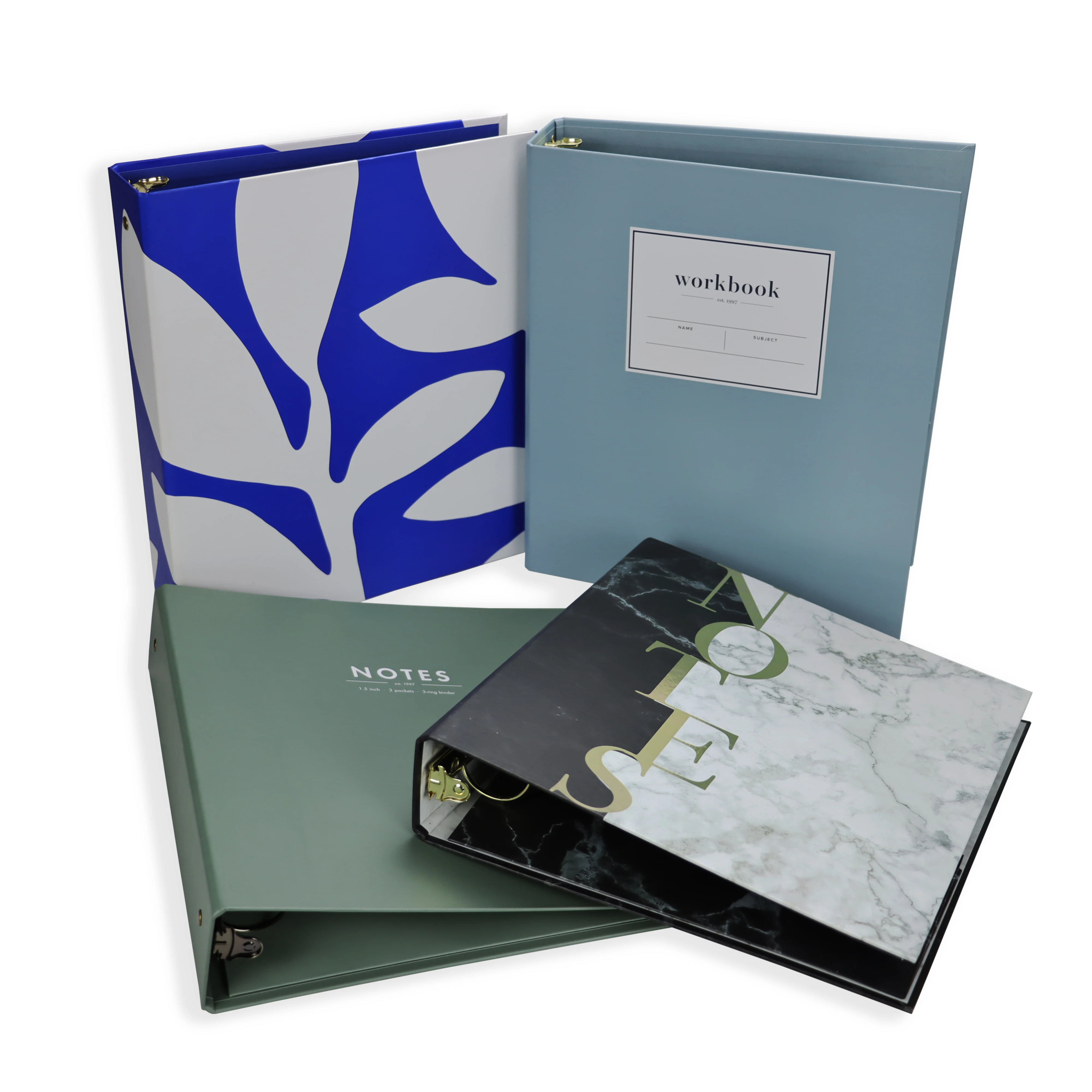 Customized Gilded Flower Pattern Paper Ring Binder With Box