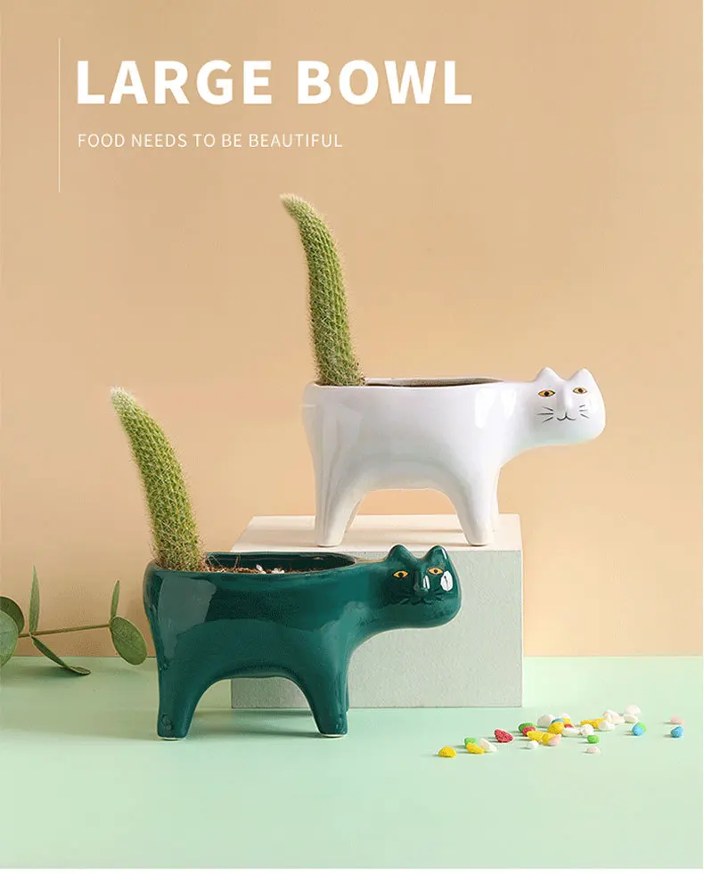 Creative  Cat Tail  ceramic pots for plants Home and Garden Decoration for Flower Pots covers Succulent plant pot Indoor Plants