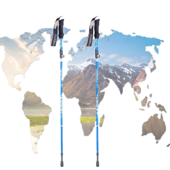 An aluminum stick is an ultra light telescopic folding walking stick for hiking