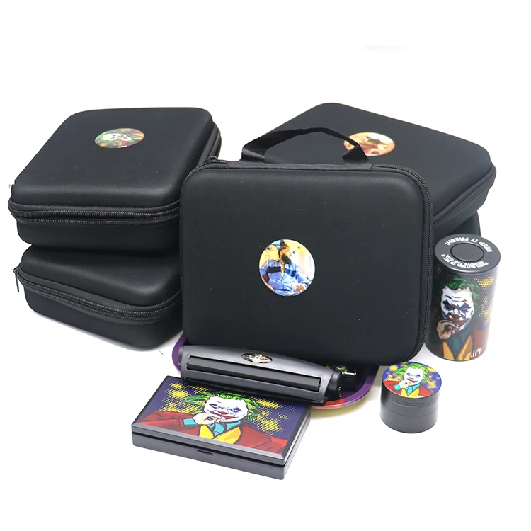 Wholesale Smoke Shop Travel Bag Smoking Set Custom Metal Rolling Tray Digital Scale Herb Grinder Smoking Accessories