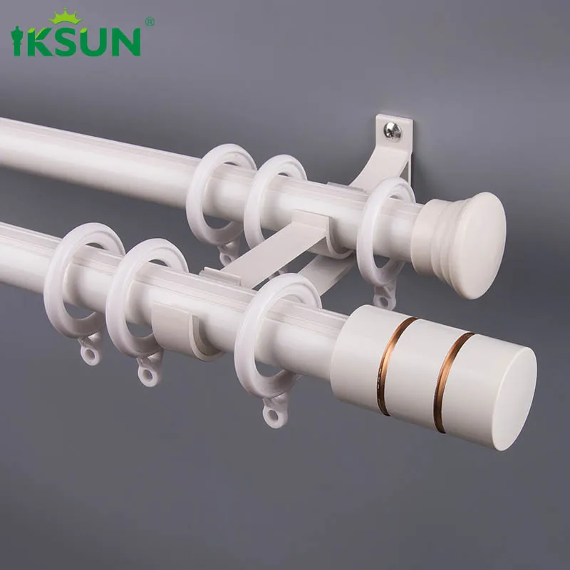 Iksun 19/22ft long hanging modern drapery rods industrial simple black curtain rod for large window