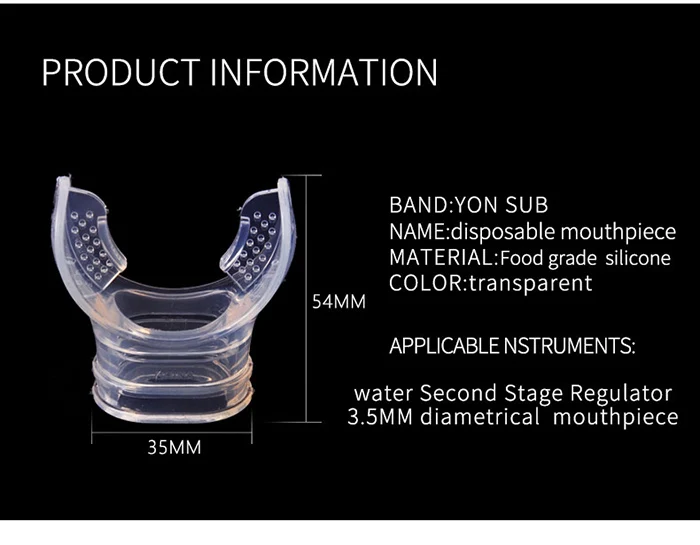 Silicone Mouthpiece For Scuba Diving Second Stage Regulator Or Snorkel Liquid Silicone Mouthpieces Diving Equipment