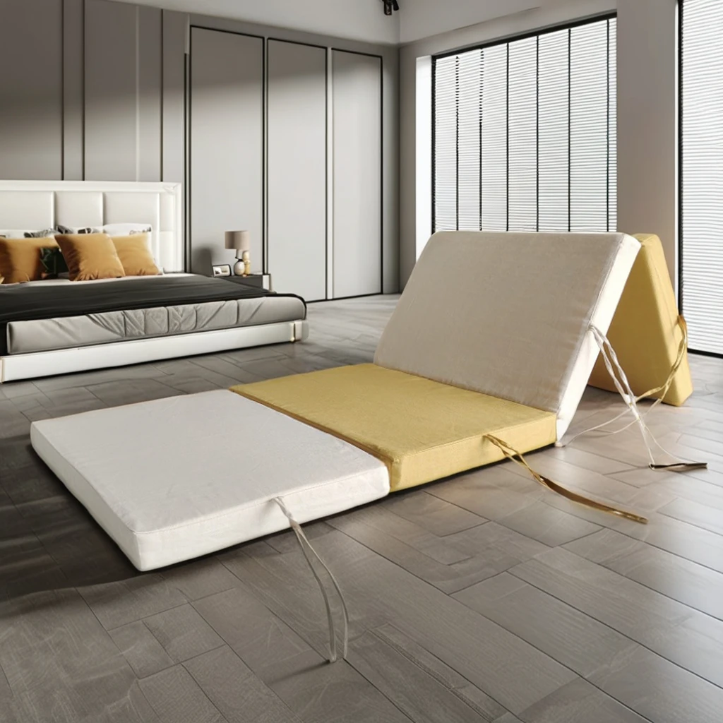 High-Density 4-Fold Cotton Fabric Mattress Topper Customizable Foam for Home Hotel Modern Style Outdoor Living Room