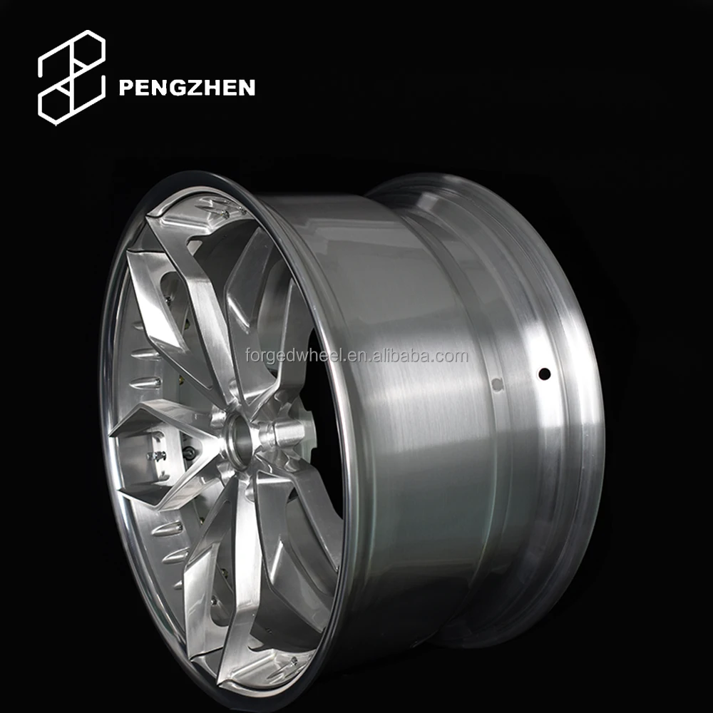 Pengzhen  Deep Concave Alloy Wheels Rim Brush Polishing Barrel 18  8j 5x120 5 Spoke Silver for BMW e46