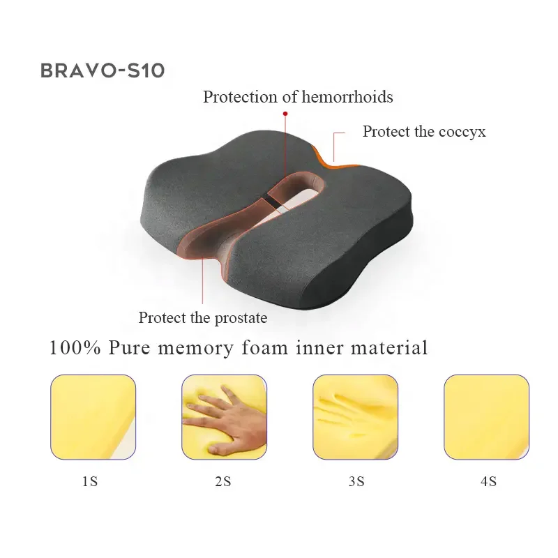 Patented Pressure Relief Seat Cushion for Long Sitting Hours Memory Foam Seat Cushion Seat Cushions