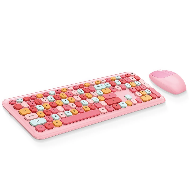 Mofii 666 настольный ноутбук 2 4G Оптический Панк круглый keycap Беспроводная клавиатура мышь