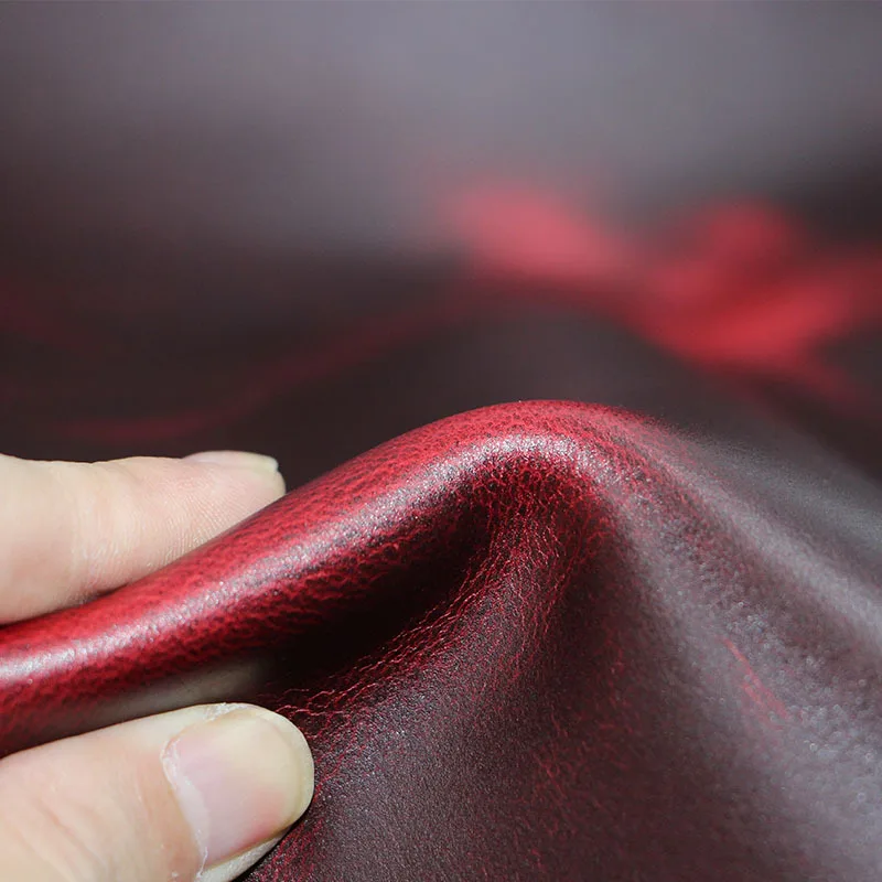 2.0mm Thick Vintage Oil Wax Tanned Leather Genuine Cowhide Crazy Horse Leather for Bags Toys Shoes Handbag