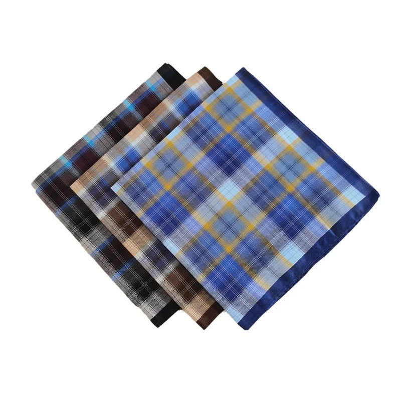 Bulk Wholesale 17*17 Inches Large Hankies with Elegant Pattern Assorted Colors Soft Cotton Handkerchiefs for Men