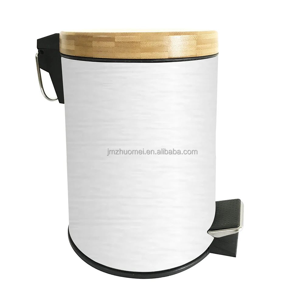 
Fashion 3L 5L Waste Foot Pedal Dust Bin Bamboo lid Stainless Steel Plastic trash can In Bathroom 
