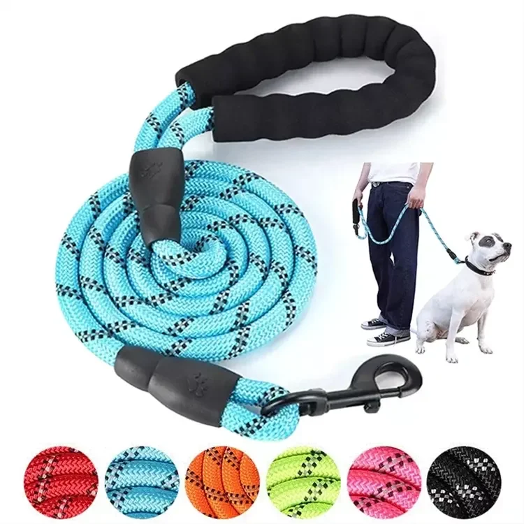 Wholesale Heavy Duty 5m Nylon Dog Leash Large Medium and Small Pet Harness with Multiple Color Options Solid Pattern