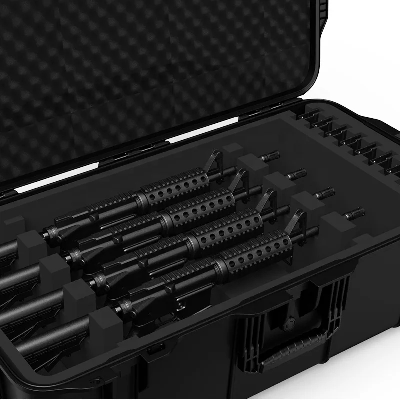 7050 Custom Toy air-soft Gun Battery Case Plastic Waterproof Long Gun Hard Case 4 Gun Storage Case