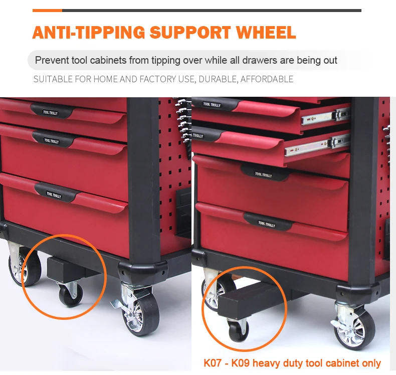 7 Drawers Rolling Metal Tool Cabinet Trolley Cart With Workshop Tool Sets Box Automobile Maintenance And Repair Industry