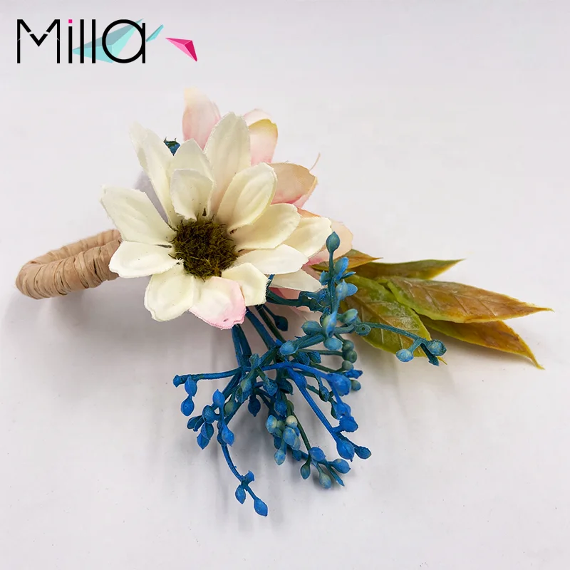 2023 New Design Floral Artificial Fairy Flower Napkin Rings