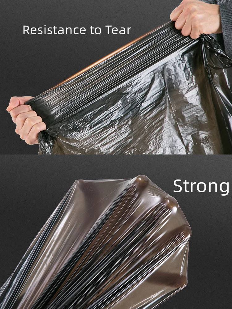Wholesale black trash can liners for kitchen food waste custom size thickness trash can liners pe heavy duty recycling trash bag