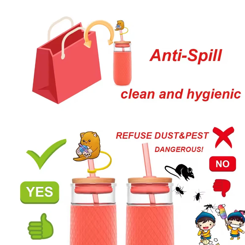 8 мм лучший продавец аксессуары для чашек профессиональный производитель индивидуальный соломенный силиконовый Топпер