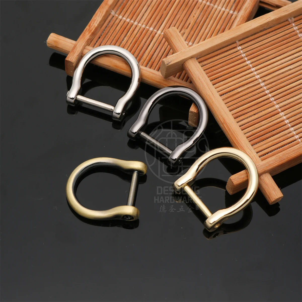 16mm Handbag Accessories Metal Screw D Ring Zinc Alloy U Shape D Ring For Belt Strap