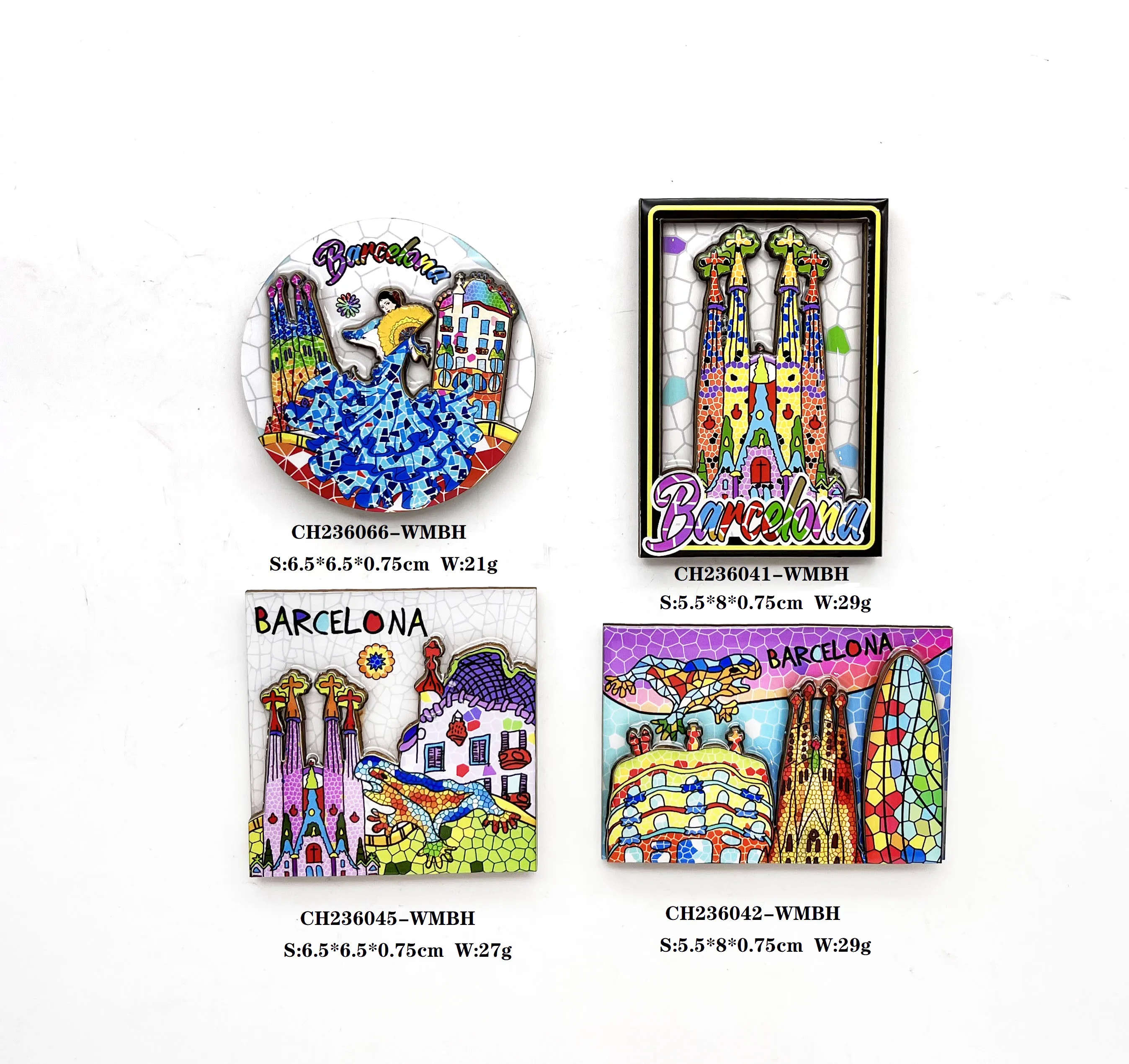 Souvenir Fridge Magnet Key chain  Ashtray  Wine Stopper Barcelona Tourist Gift