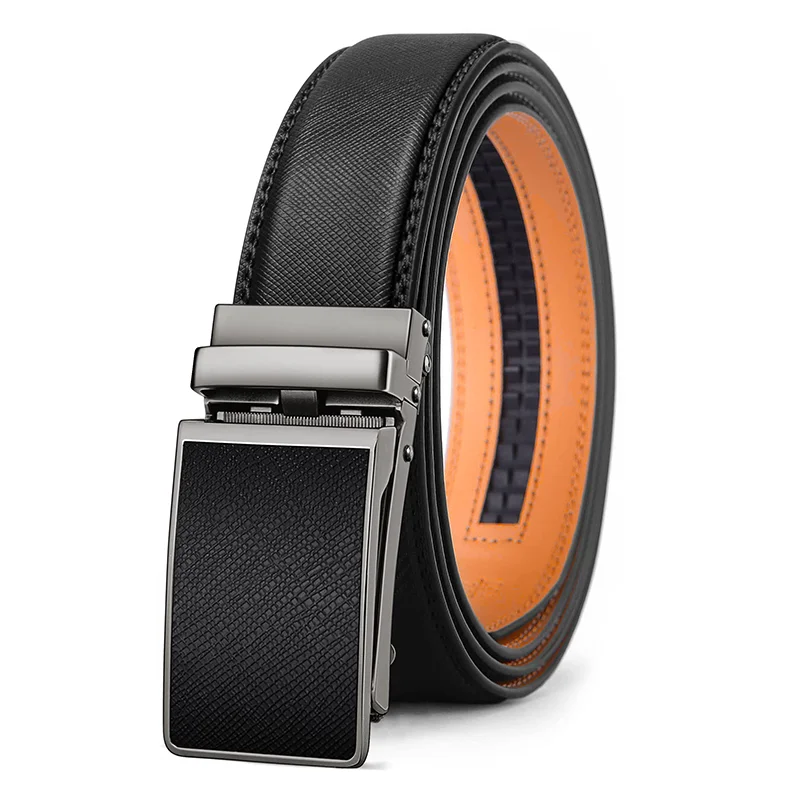 Wholesale Gift Ratchet Automatic Buckle Leather Belt Without Holes Custom Logo Gift Belt Fashion Strap Luxury For Men