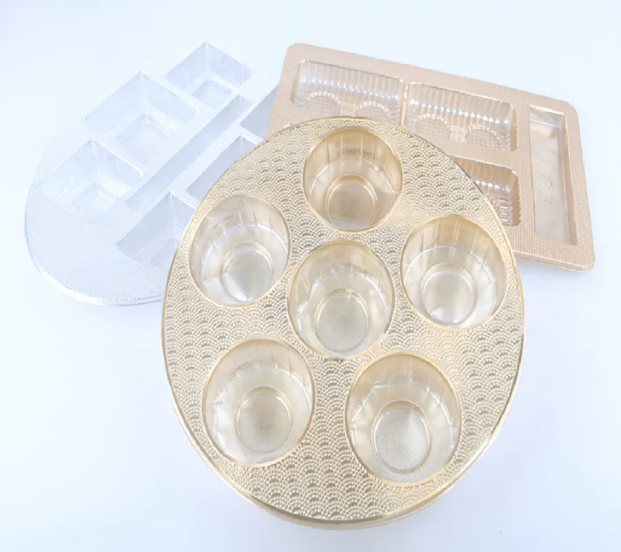 Food Grade Plastic PVC Chocolate Candy Tray Black Bottom Chocolate Blister Packing Cookies Trays PET Insert For Chocolate