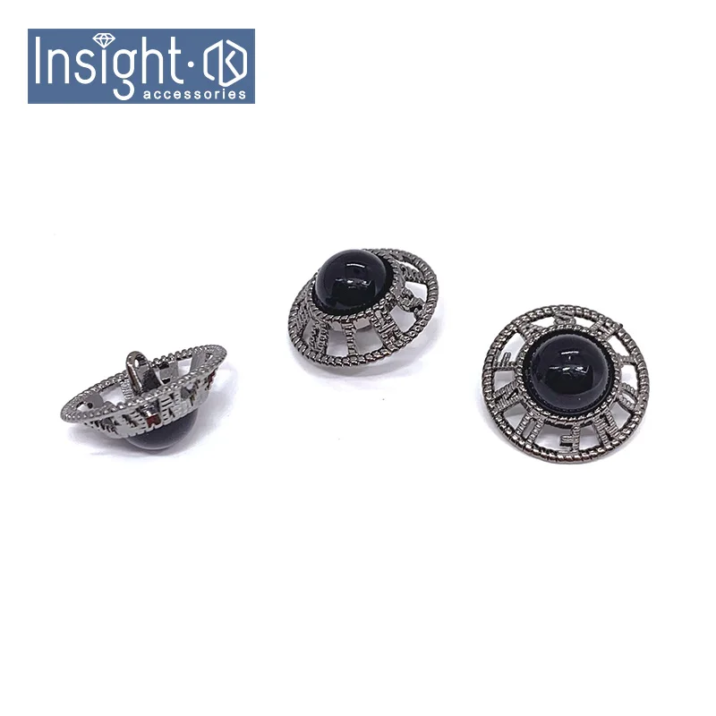 
2021 New Shirt Buttons Jewelry Luxury Round Glass Buttons Black Pearl Buttons For Dress 
