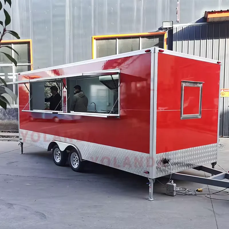 Street Mobile Food Truck Cart Fast Food Trailer Food Vending Van Catering Fully Equipped Concession For Sale USA