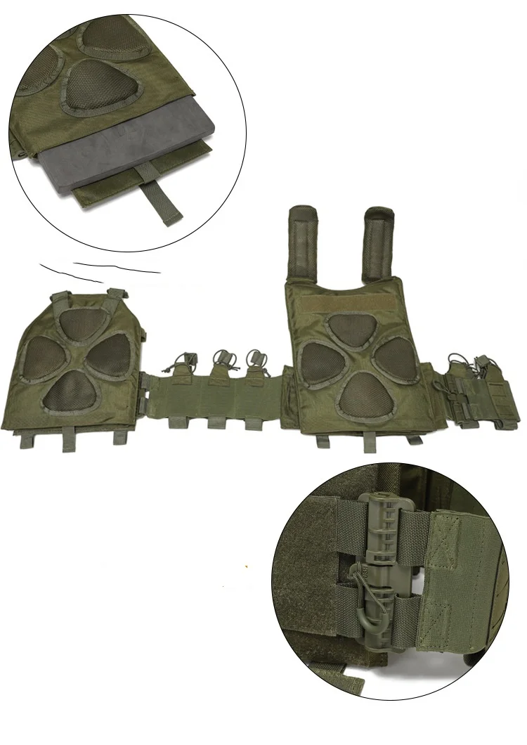 Quick Release Tactical Vest Plate Holder Laser Cut Molle System 1000 Nylon Security Tactical Vest