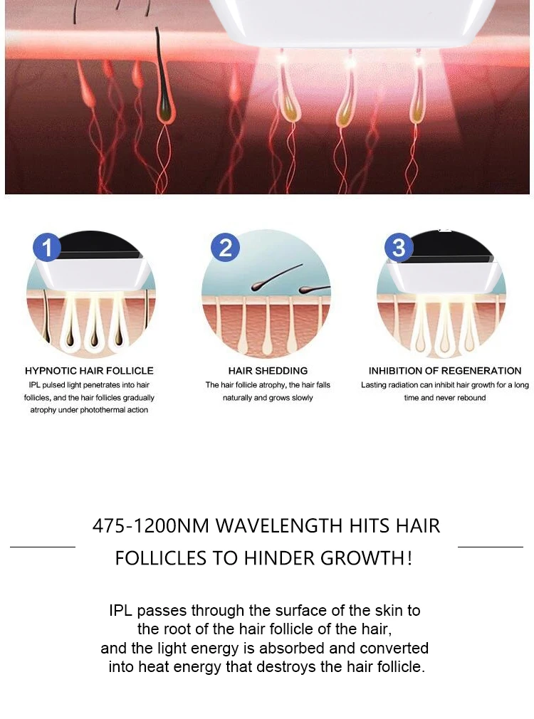 auto laser FAD medical sensitive bikini hair skincare continue mode auto  permanently painless IPL hair removal device at home