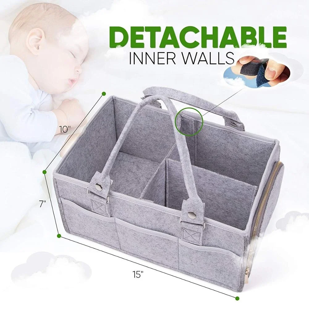 
Wholesale 2019 new felt gray diaper caddy 