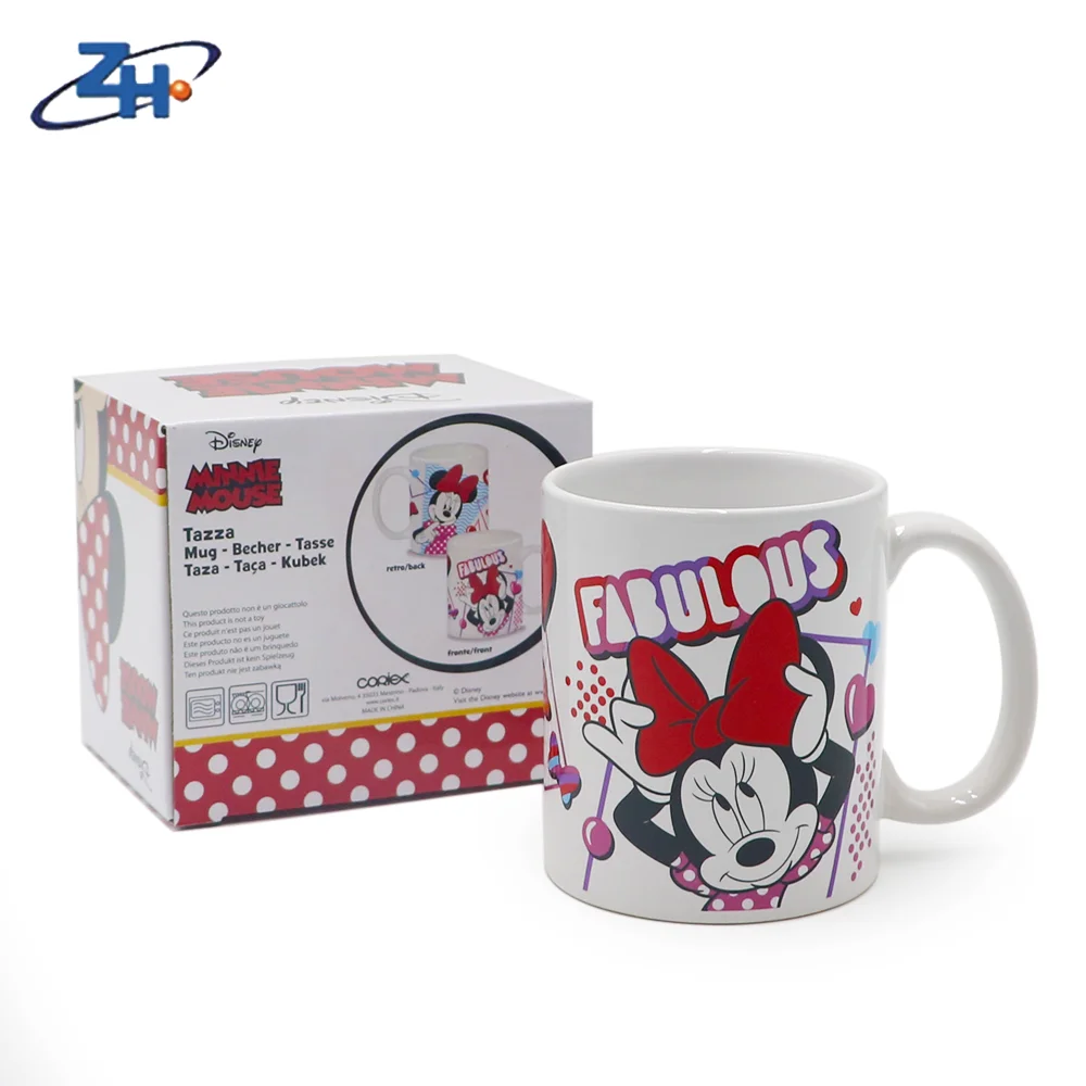 Custom 11oz Ceramic Cup Wholesale 11oz Brand Cartoon Decal Ceramic Souvenir Mug Mugs Contemporary Sustainable Business Gifts