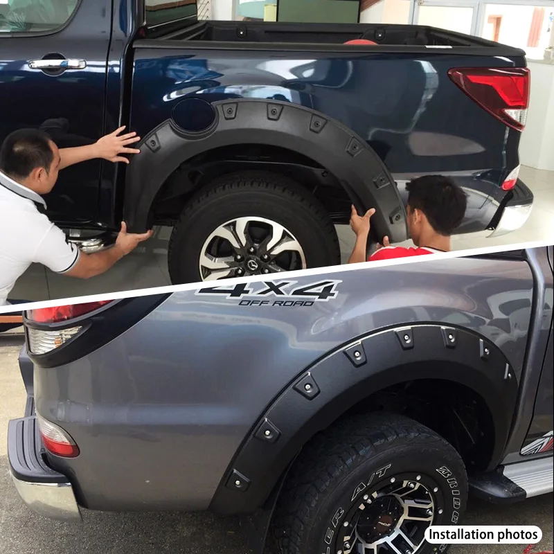 Factory Price Latest Wholesale Car Accessories Wheel Wide Fender Flares Matte Black For Mazda Bt-50 2012-2018
