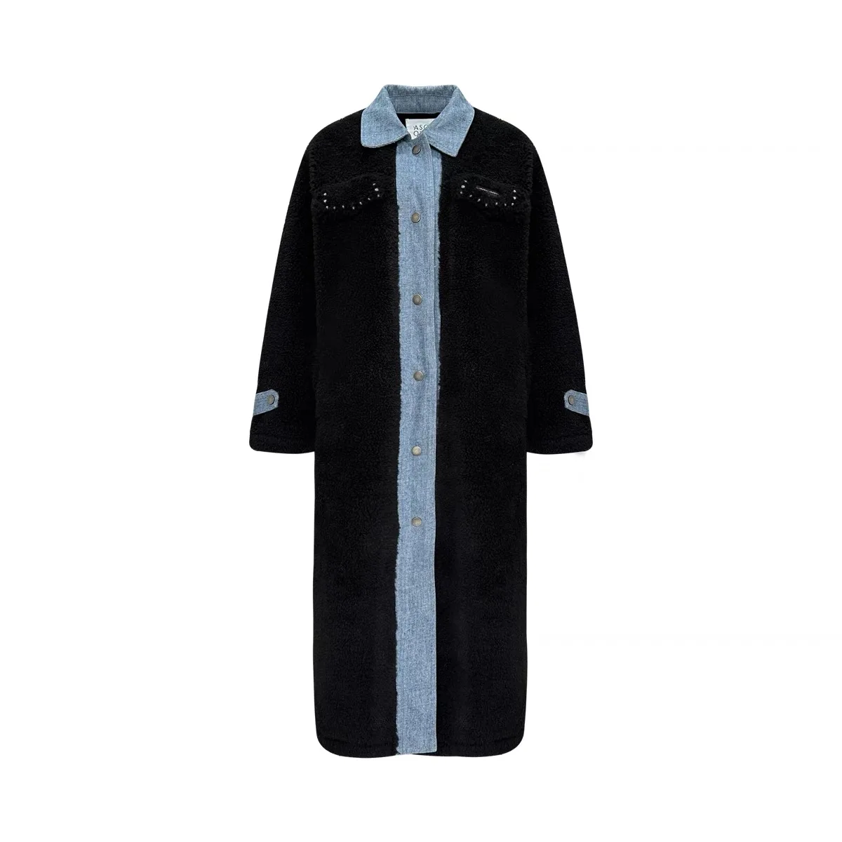 Denim patchwork wool jacket