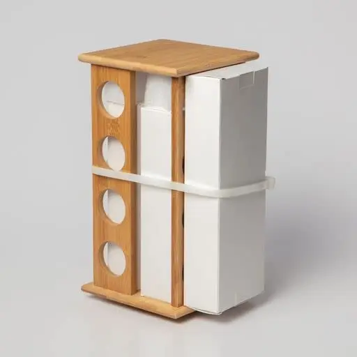 Kitchen Accessories Wholesale 16-cube Spice Rack with Spice Jars  Decorative Countertop Bamboo