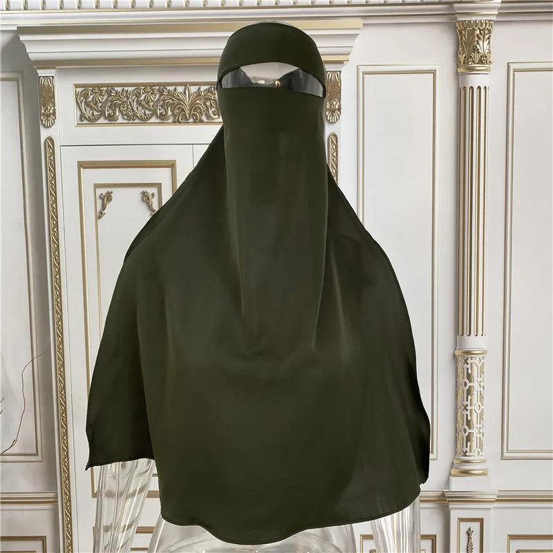 Hot Selling Niqab Islamic Clothing Nida Muslim Breathable One Layer Nida Face Veil Cover Saudi Prayer Khimar Hijab Niqab