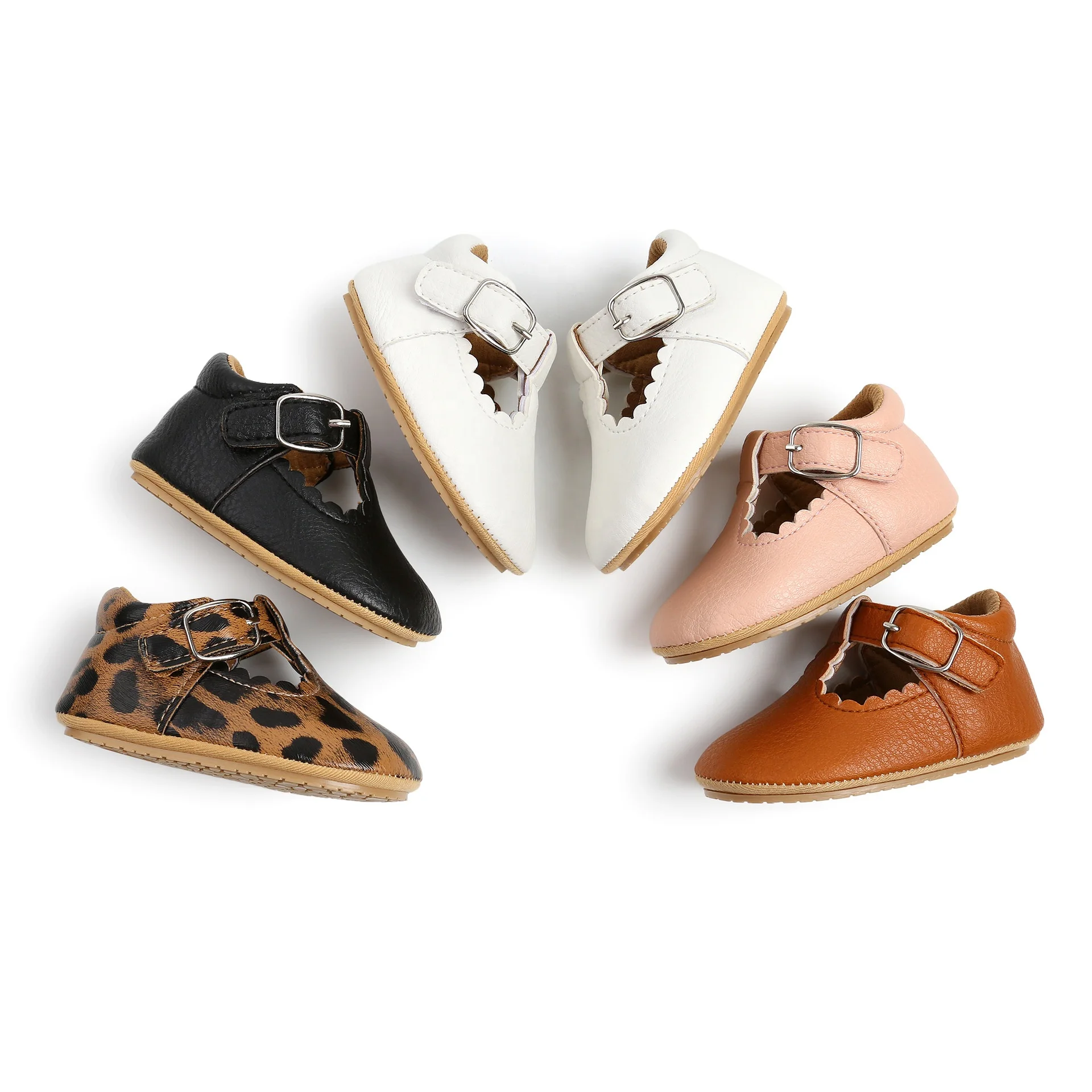 New Arrival Infant Shoe Baby Prewalker Shoes Girls Soft Comfortable Princess Rubber Soled Baby Leather Shoes