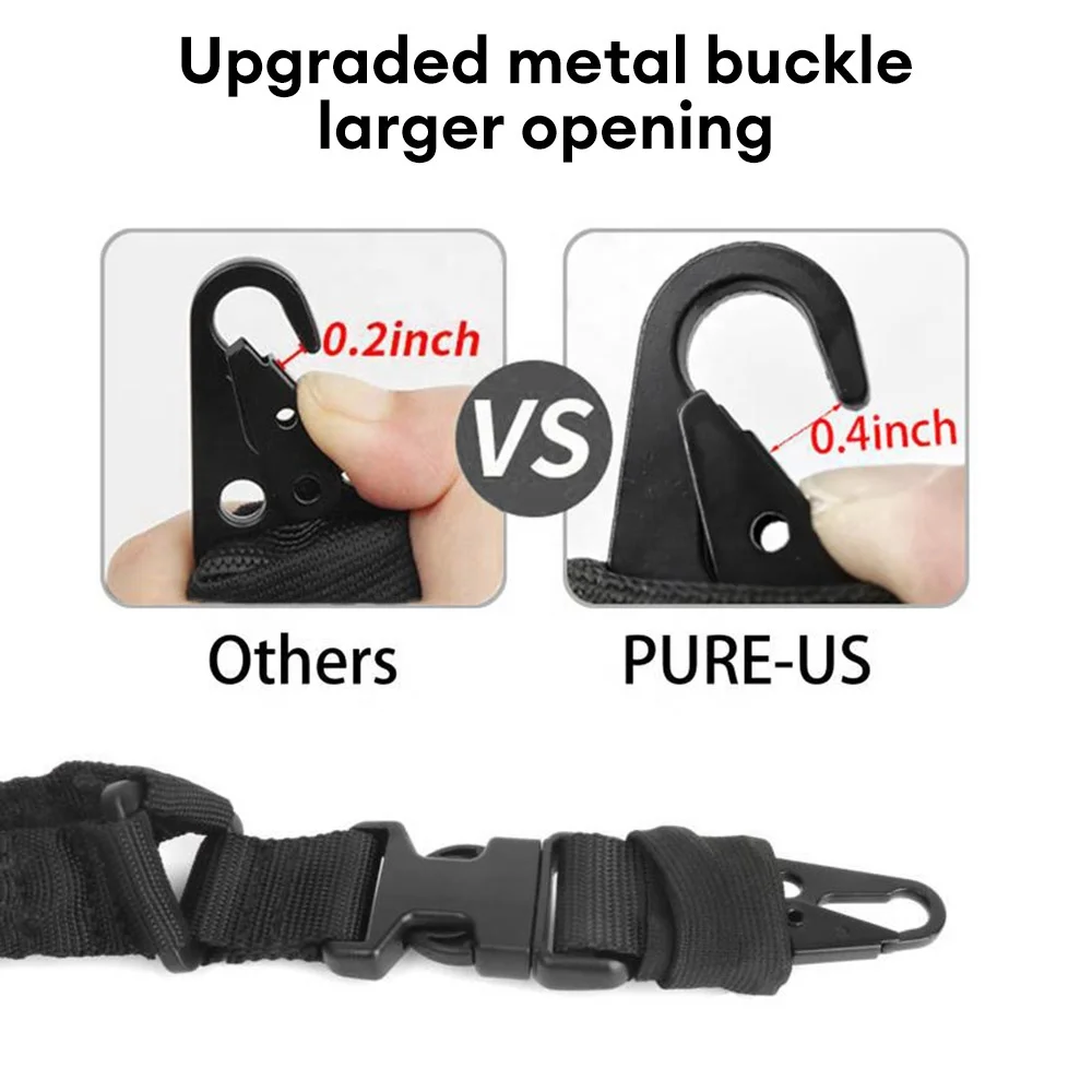 Tactical Gun Belt Hunting Accessories Tactical Gear Tactical Single Point Gun Sling Shoulder Strap Rope Belt with Metal Bu