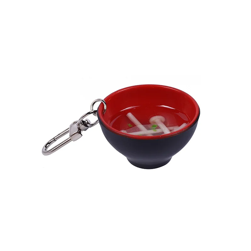 lidao Mini miniature simulation shredded pork enoki mushroom soup bowl play model food key chain wholesale