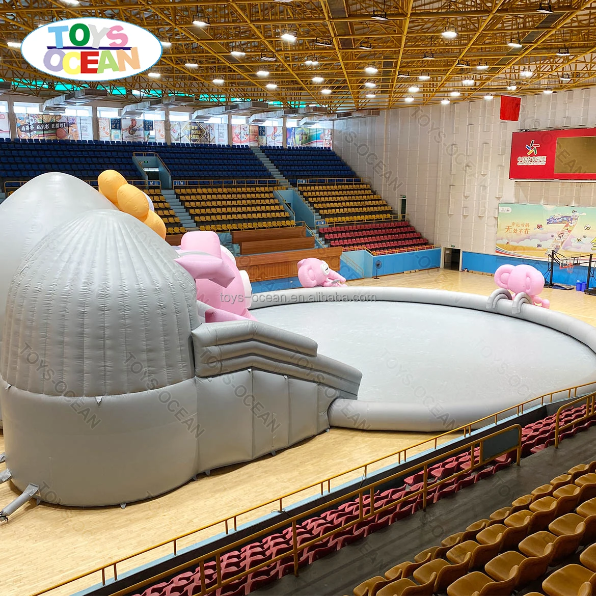 Factory Custom Commercial PVC Water Playground Kids Inflatable Water Park Elephant Water Slide Swimming Pool