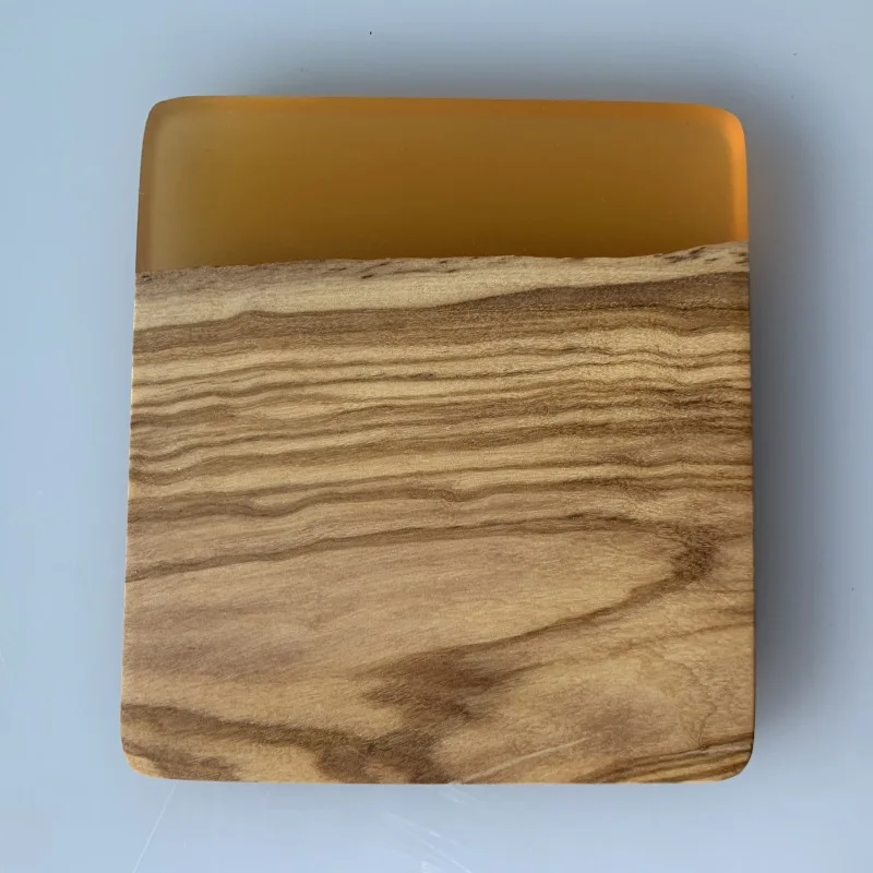 Handmade Olivia Wood and Epoxy Resin Coaster for Water Resistance,Easy Cleaning & No Stains