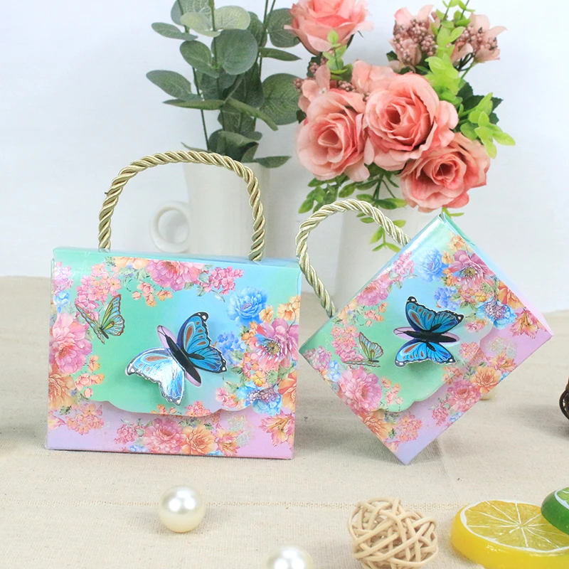 Hotsale Beautiful Butterfly and Flower Wedding Candy Box Candy Bag Baby Shower Wedding Favors Chocolate Paper Gift Box