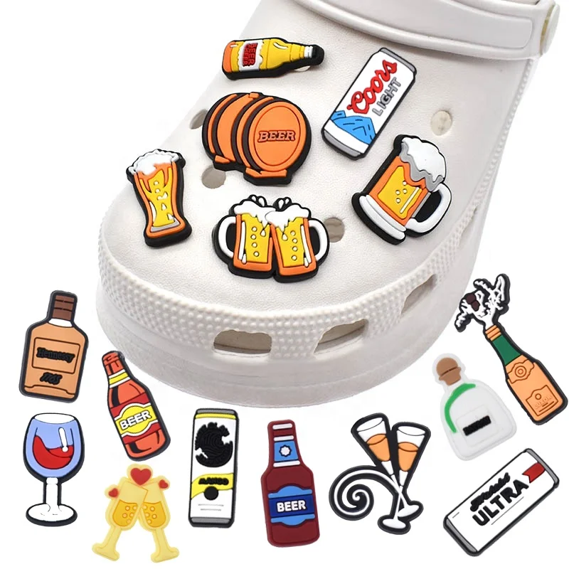 Multi-Style Croc Shoe Charms Beer drinking alcohol mug cheers wine champagne beers croc shoe charms