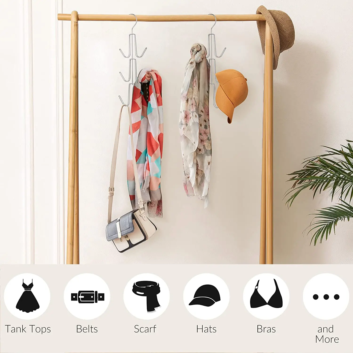 Multifunction useful metal high quality clothes hanger  bag hanger with chrome black colour