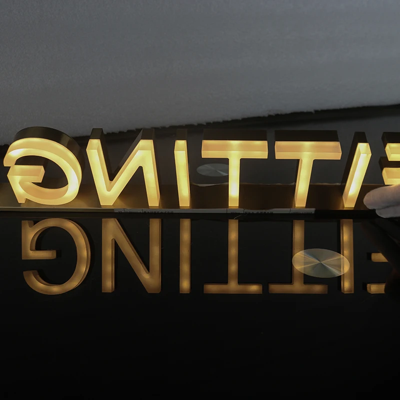 Stainless Steel Light Store Front Logo Business Retail Signboard Sign Illuminated  Channel Letters Making Advertising Sign Led
