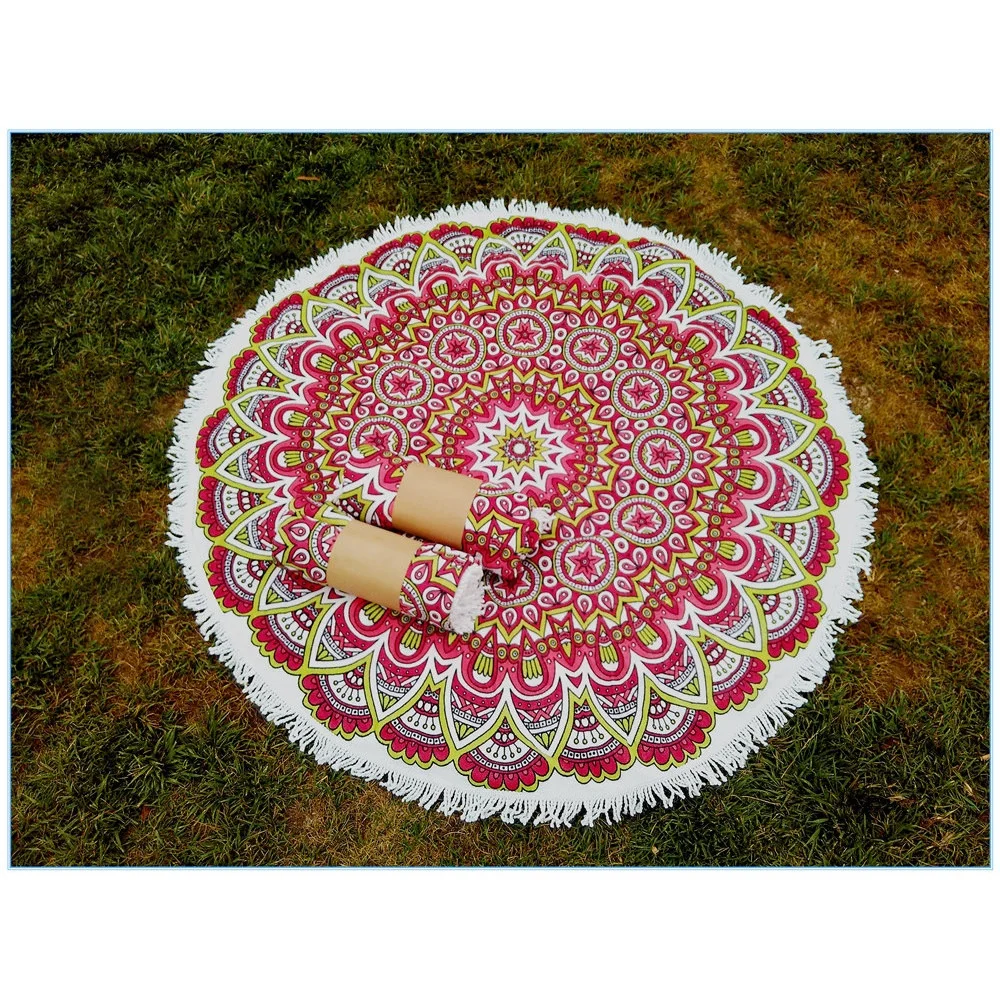 Customized Microfiber Circle Beach Towel Quick-Drying Sand-Prooof Round Beach Towel