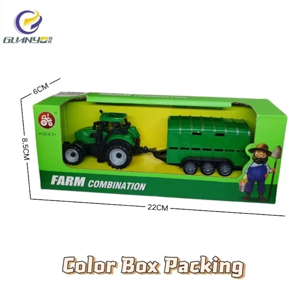 2024 Hot Selling Sliding Farmer Truck With Container Assembly Durable Construction Indoor Mini Inertia Toy Car Best Gift For Kid