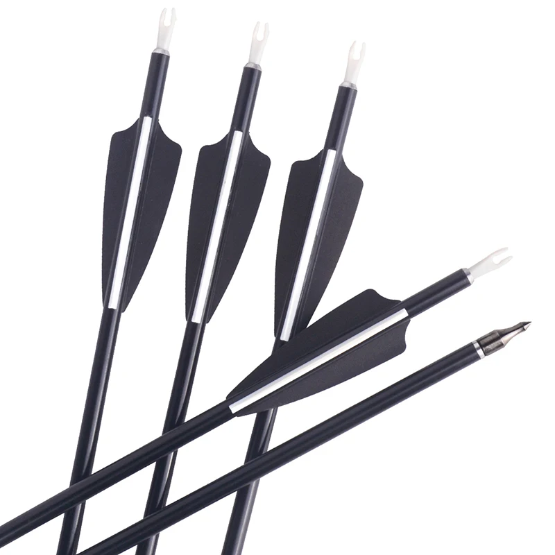 Archery Arrow Spine 500 600 Pure Mixed Carbon Arrow long inch Plastic Vanes Compound Recurve Bow Hunting